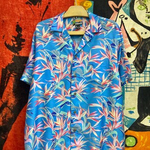 Vintage 80s Patagonia Pataloha Rayon Button Down Birds of Paradise 
