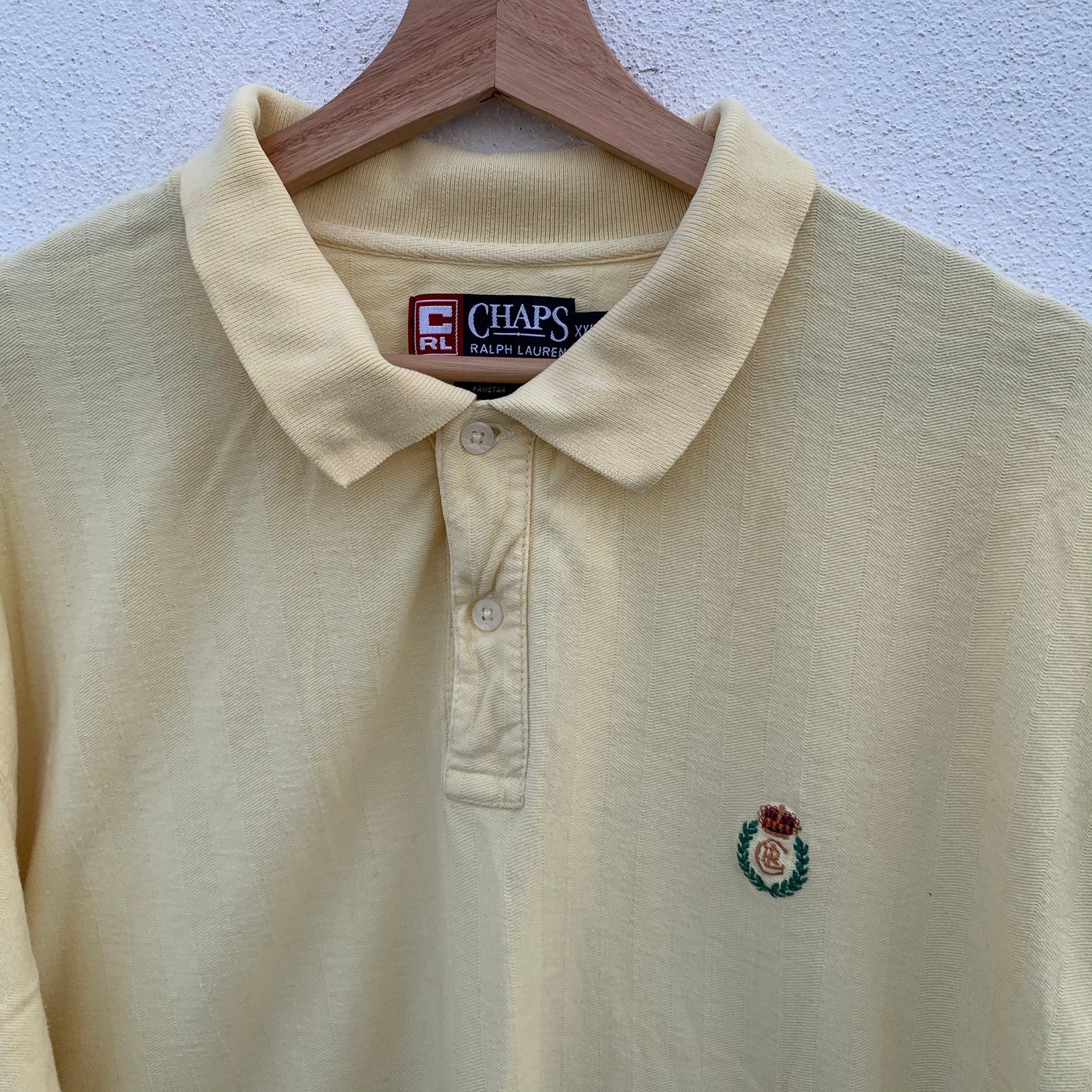 Chaps Polo Small Logo Casual Style In Yellow In XXL Size | Etsy