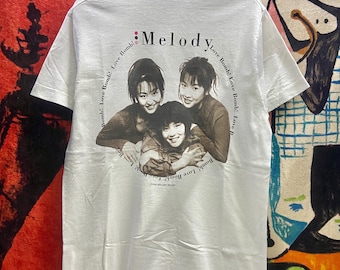 Vintage 90s Melody Heart Japanese Girl Group J Pop "Love Bomb" 1995 Promo T Shirt / City Pop / Vintage Japanese Music Culture T Shirt Size M