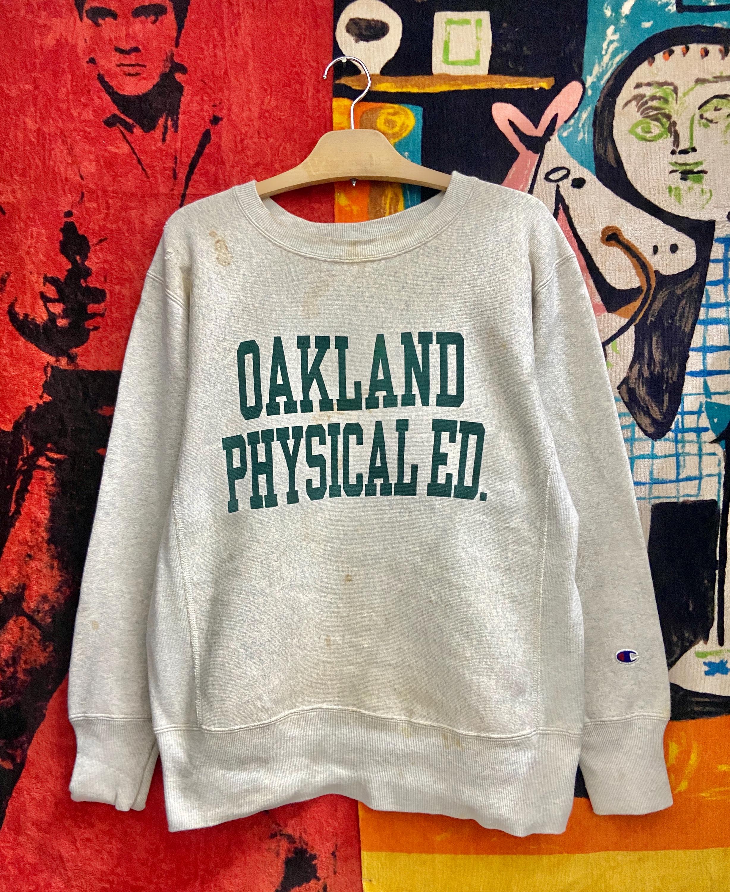 Vintage 80s Champion Oakland University Preppy Pull Over Reverse 