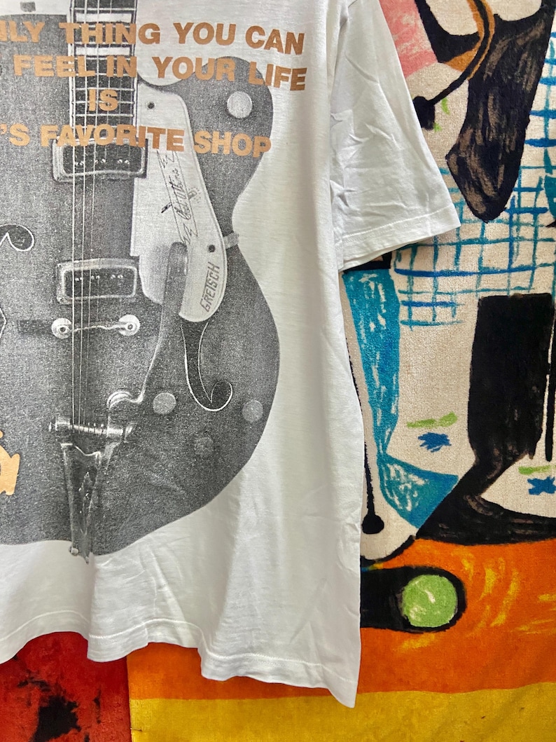 Camiseta vintage OG 2003 Good Enough de Hiroshi Fujiwara con guitarra "Gretsch" y archivo de ropa urbana, talla L imagen 6
