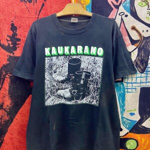 Vintage jaren 90 zeldzame Kaukarano Jorma Kaukonen Feat Michael Falzarano Pyschedelic Folk Band T-shirt/Vintage alternatieve muziek T-shirt maat L