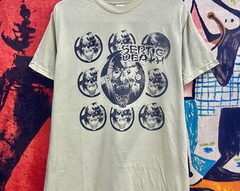 GISM、G.I.S.M. ヴィンテージレアパンクTシャツ、色褪せた黒Tシャツ