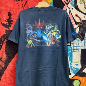 Koszulka dziecięca w stylu vintage z lat 00. Blizzcon Blizzard Entertainment Warcraft Gaming Promo z lat 90. / Popkultura / Koszulka do gier w stylu vintage Rozmiar M