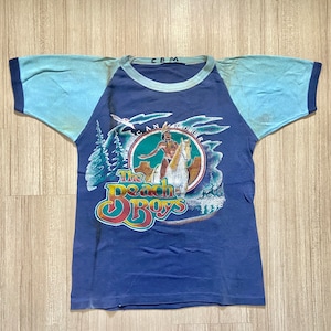 Vintage 70s The Beach Boys American Tour Ringer Shirt / Rock and Roll / 70s Band Tees / Vtg Rock Band TShirt