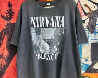 Vtg Early 90s Nirvana Smiley Face T-Shirt Black XL Kurt