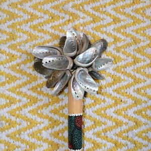 Mother of Pearl Shaker - Mother Of Pearl Shell Maraca - Instrument - Percussion - Handmade - Fair Trade - Eco Friendly - Home Decor.