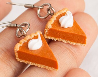 Pumpkin Pie Kitsch Jewelry Here for the Pie Bottle Cap Earrings Funny Gift Thanksgiving Earrings Fall Jewelry
