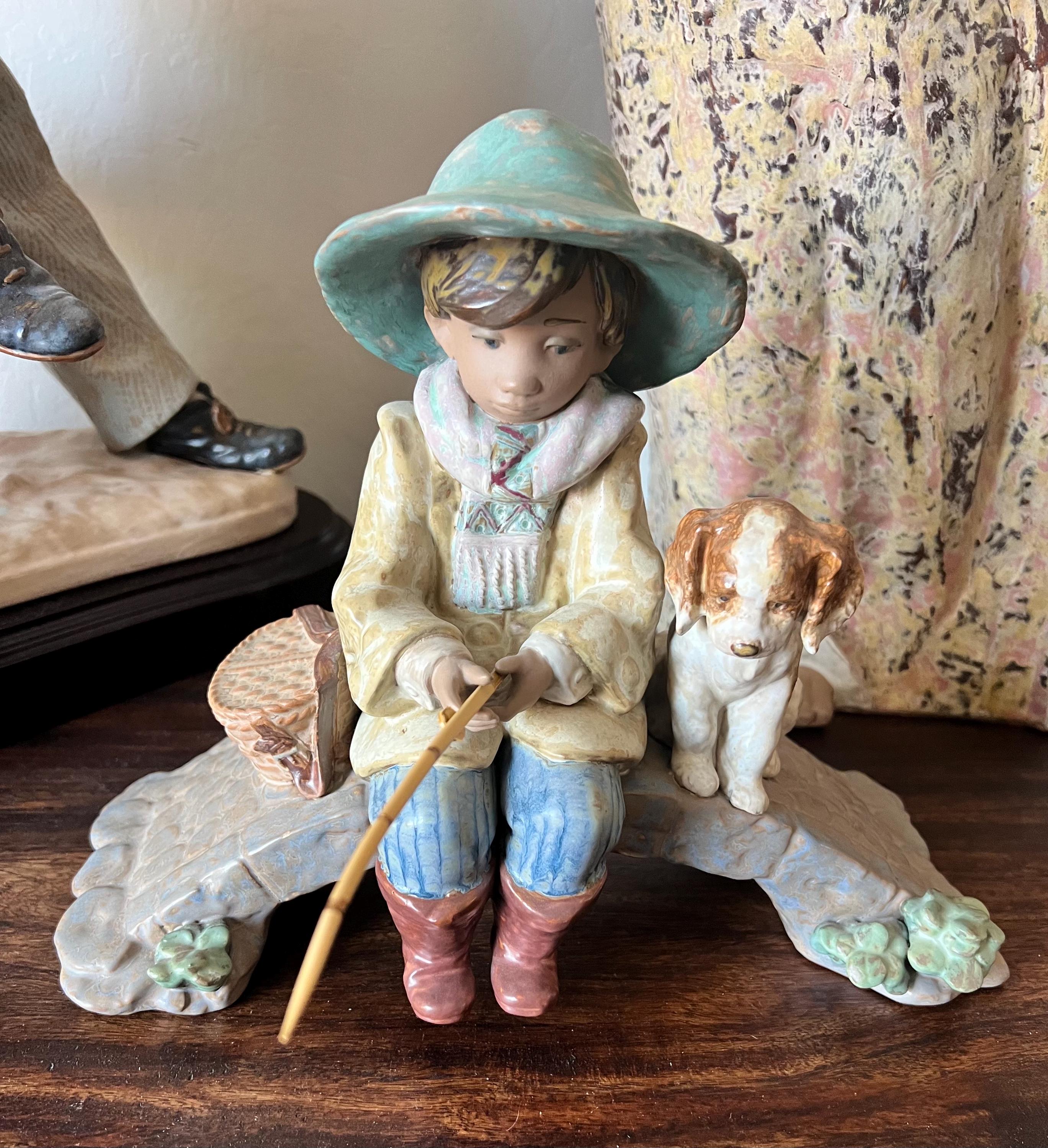 値下げ　LLADRO 1983年　アンティーク Lladro Figurine #2237 the Old Fishing Hole - Etsy