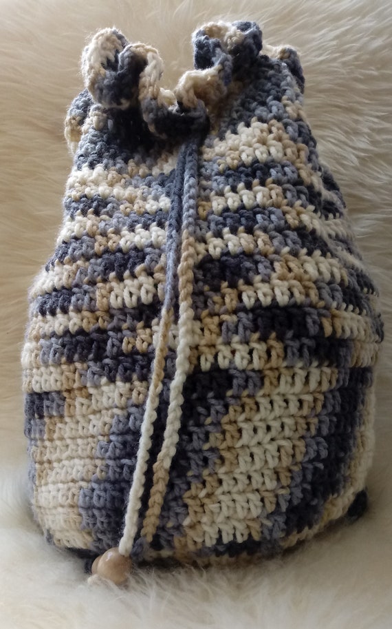 crochet drawstring backpack