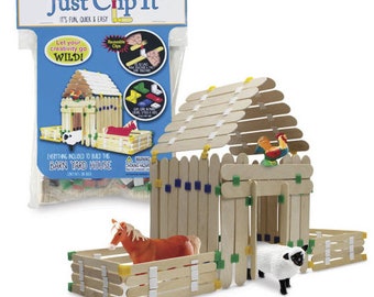 Just Clip It™ Barn Yard House Popsicle Stick Connector Set