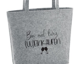 Filztasche Weinkaufen, Weingeschenk, Tasche (W)einkaufen, Geschenk für Sie, Freundin,Mama, Weihnachtsgeschenk, Filzshopper,Handtasche,