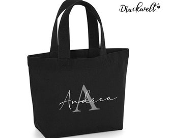 Tasche, Initialie-Name - Buchstabe -100 % BioBaumwolle- Shopper-Geschenk,Tasche mit Name, Shopper, Handbag, Baumwolltasche, Freundin, Mama