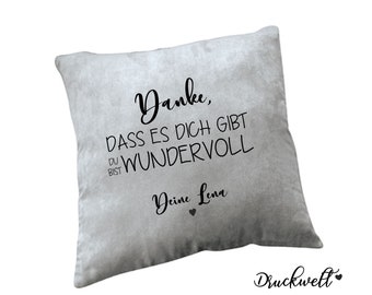 Kissen "Danke dass es Dich gibt", Weihnachtsgeschenk, Patentante, Patenonkel, Geburtstagsgeschenk, Kuschelkissen, Oma, Opa,Freundin,Geschenk