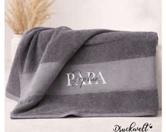 Badetuch Papa personalisiert mit Namen der Kinder, 70x140cm, Edel, Weihnachten, Strand, Handtuch, Geschenk Vatertag, Mann, Handtuch, Mama