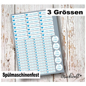 Aufkleber-Set 82Stück Namensaufkleber, Schulaufkleber, Beschriftung Schule, Spülmaschinenfest, kein Papier, Etiketten, Adressaufkleber, Kind