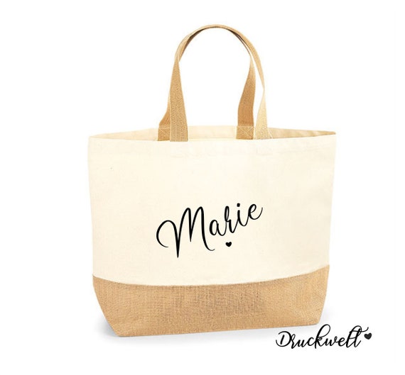 Personalisierte Tasche Strandtasche Leinen Xxl Strandtasche XXL