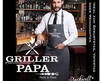 Schürze, Grillschürze , der beste Griller ist Papa, Weihnachten, Weihnachtsgeschenk, personalisiert, Geschenk, Geburtstagsgeschenk,Für Daddy