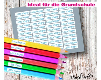 Personalisierte Namensaufkleber für Kinder | Spülmaschinenfest |für Schule & Kindergarten | Kita Sticker |Etiketten für Trinkflasche Stifte