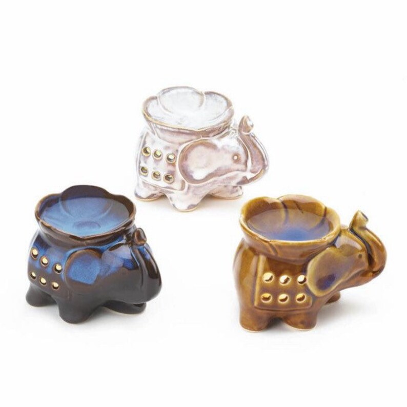 Elephant Tealight Oil Wax Warmer Trio Gift Etsy