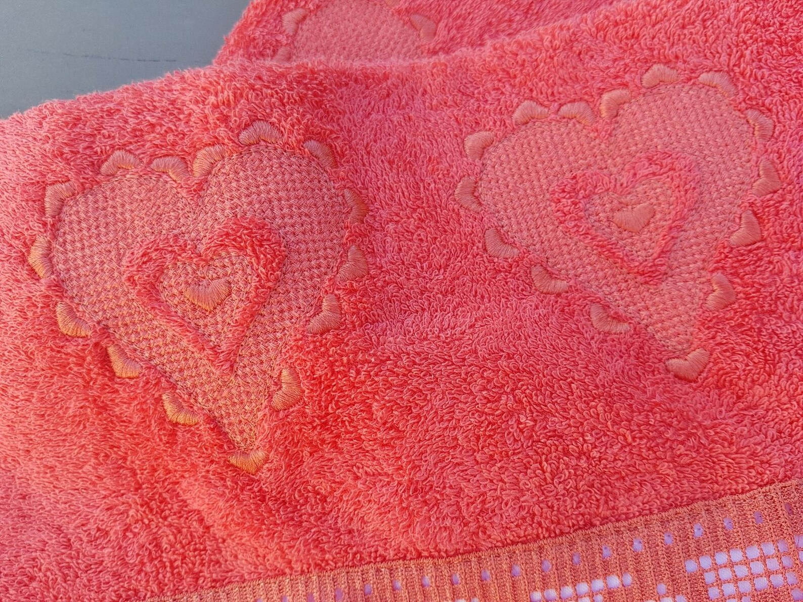 Red vintage towels Bathroom hand towels Custom towels Cute Etsy