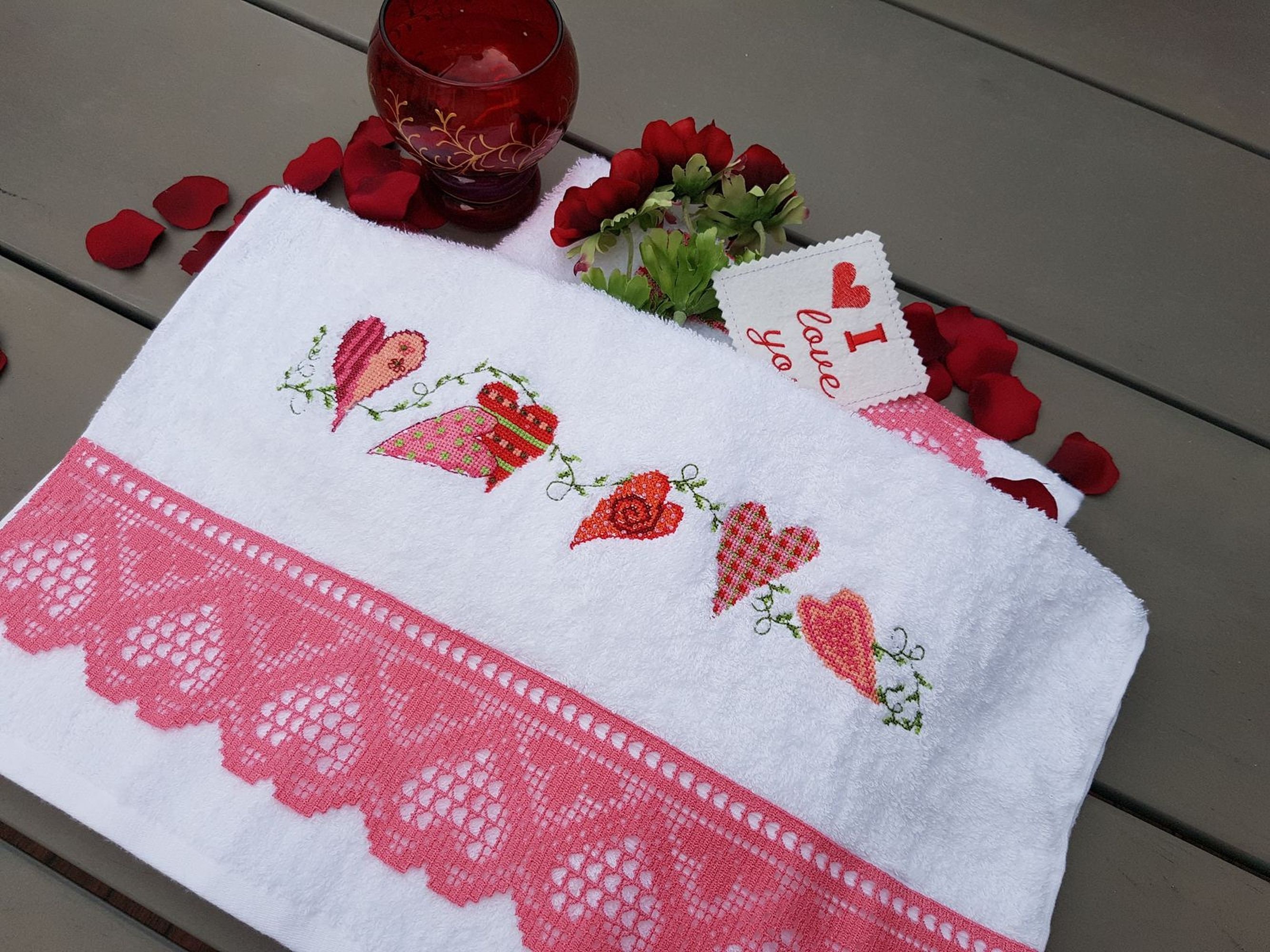 White vintage towels Bathroom hand towels Custom towel Cute Etsy