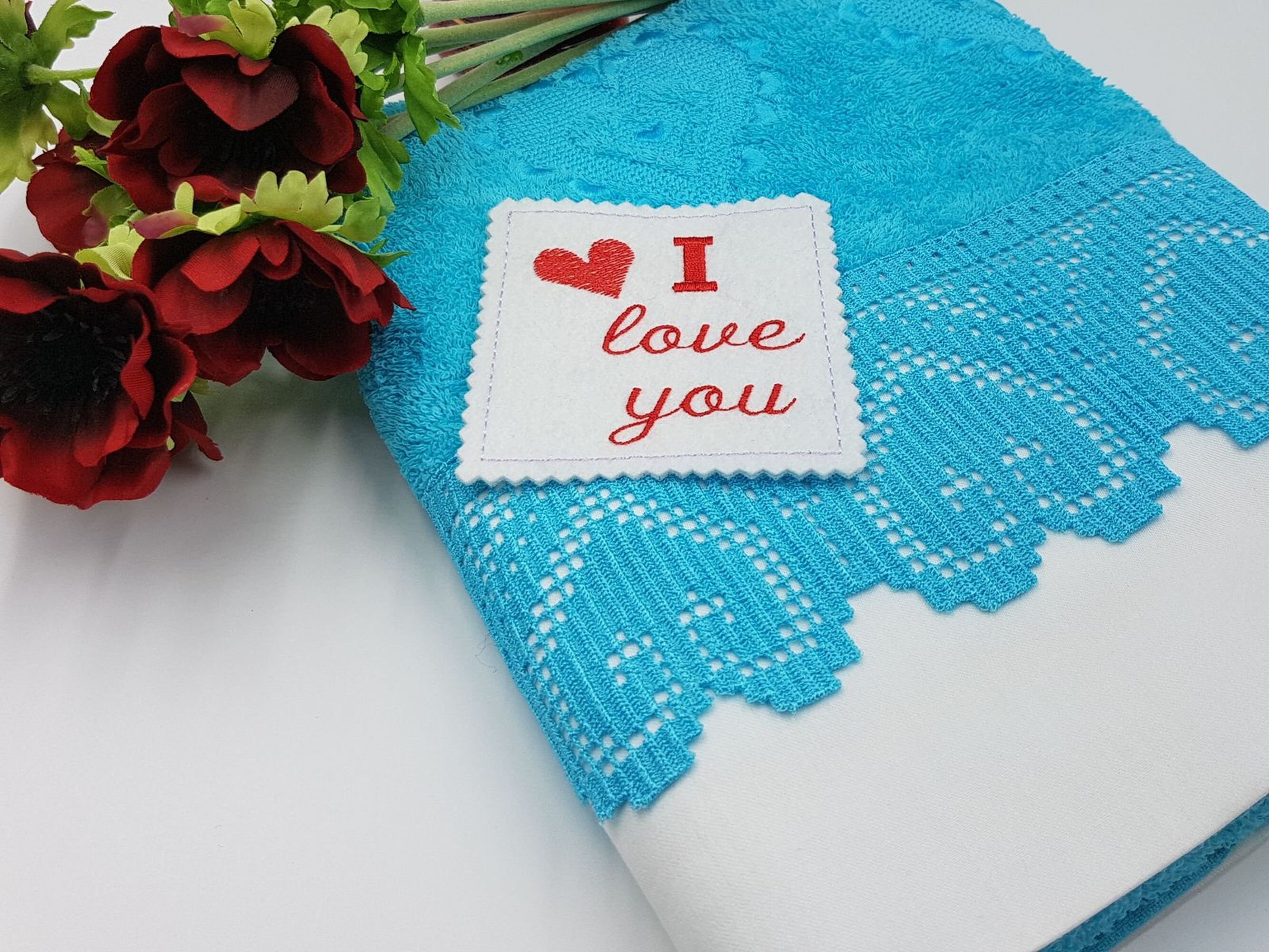 Blue vintage towel Bathroom hand towel Custom towel Cute Etsy