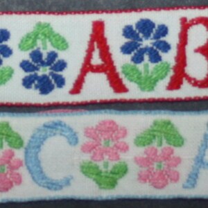 Ruban Jacquard décoratif au motif de A-B-C 21 mm