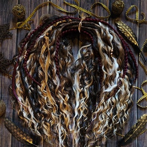 Enchanted- Wavy Curly Spiral  Dreads extensions Boho Synthetic Dreadlocks