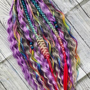 Festival Hair Falls Ponytail DE Wavy Locs and Braids Ready to Ship