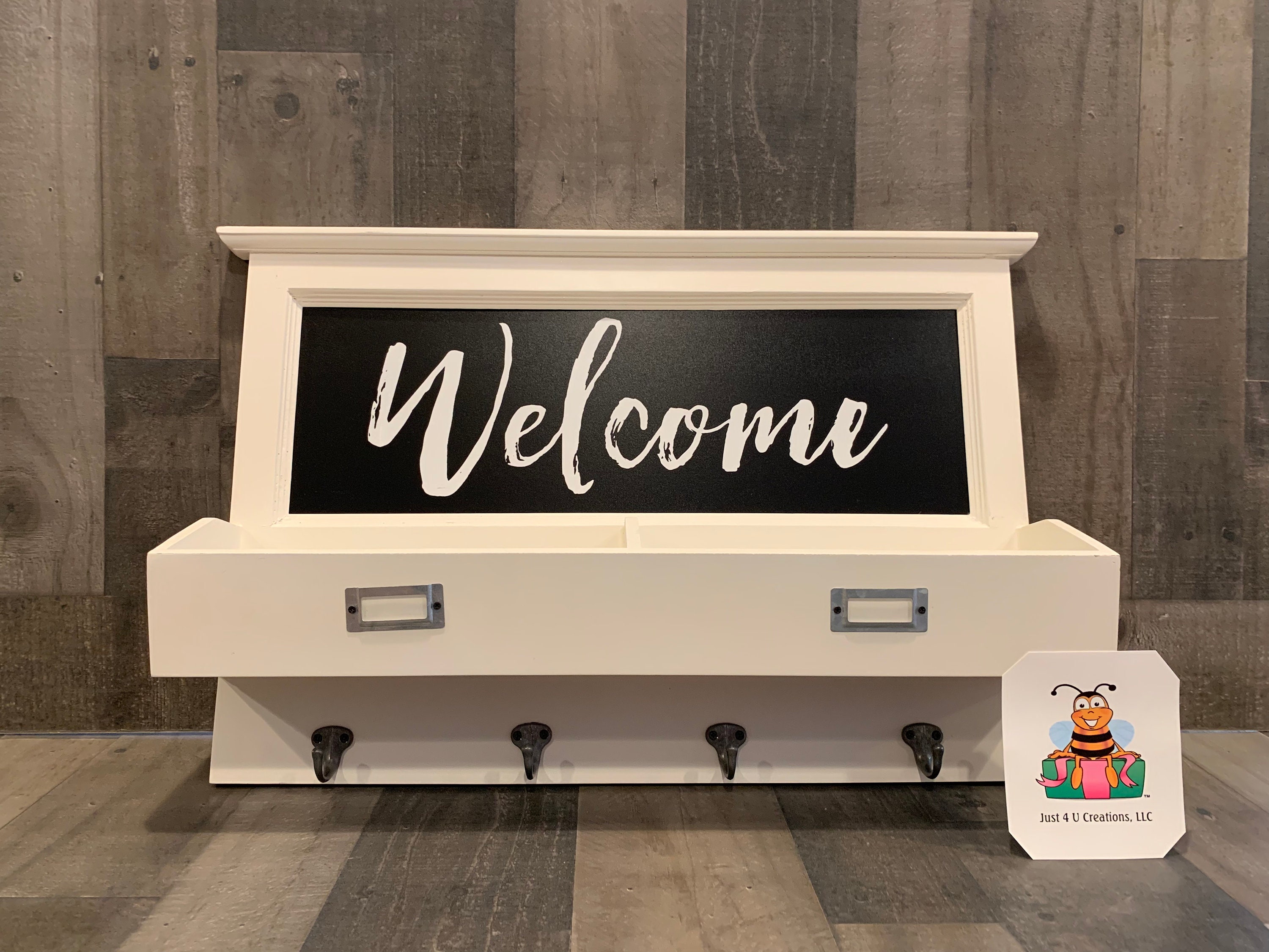 Organizational Wall Hanging With Cubbies and Hooks Etsy