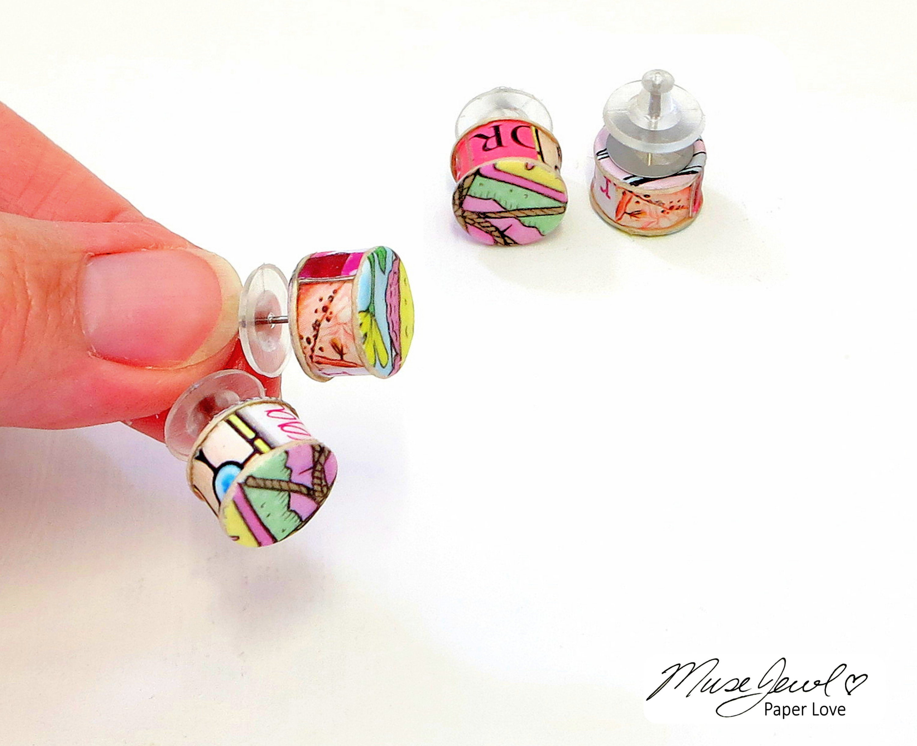 TUTORIAL Paper Bead Stud Earrings Etsy