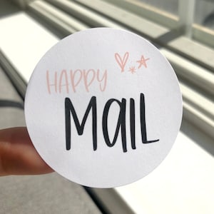 Happy Mail Sticker, Modern Sticker, Small Business Sticker, Small Shop Sticker