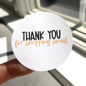 Thank You for Shopping Small Sticker, Thank you for Supporting Small Business, Mail Sticker, Round Sticker, Shopping Small