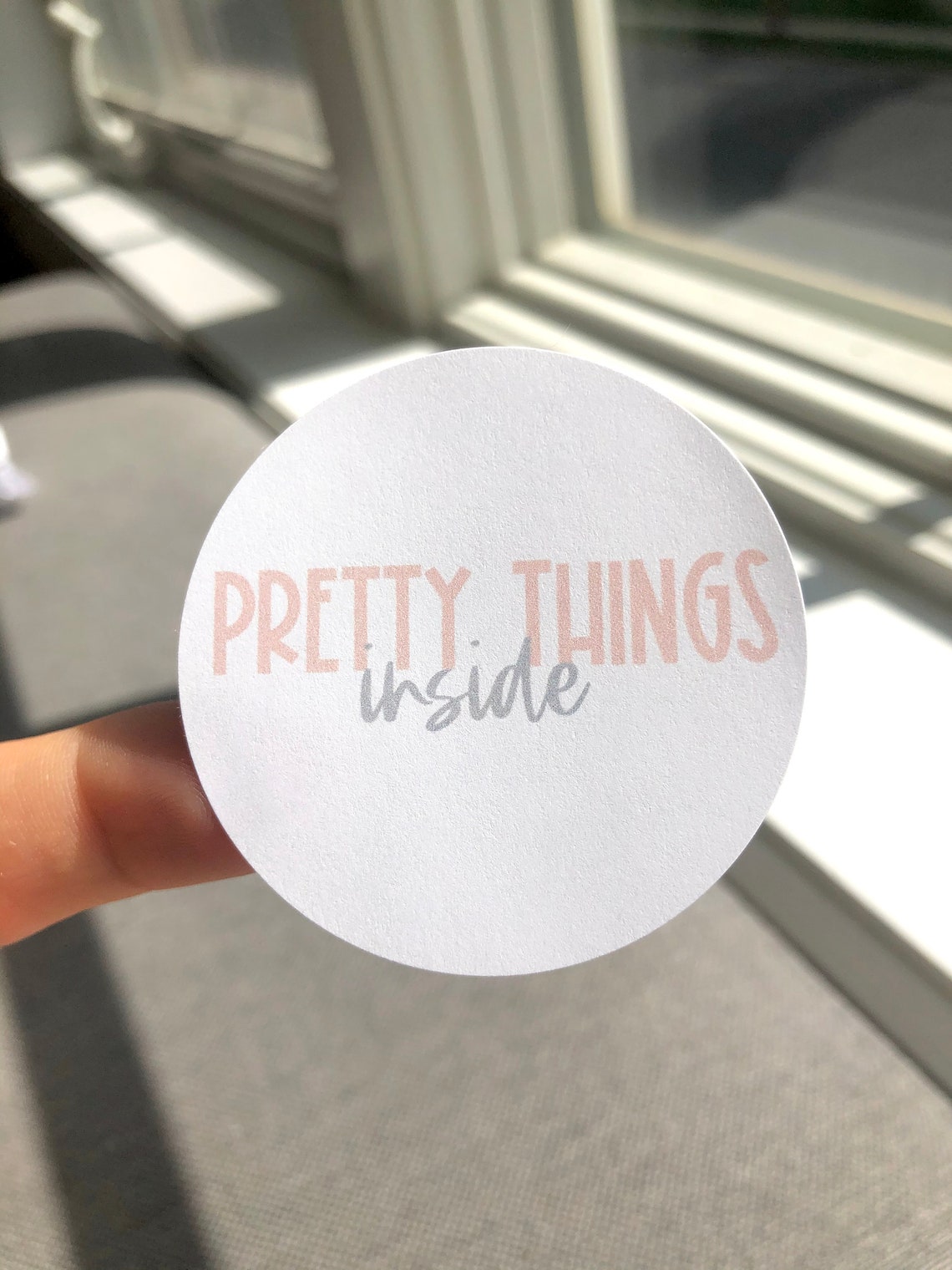 Pretty Things Inside Sticker, Party Favor Sticker, Small Business ...