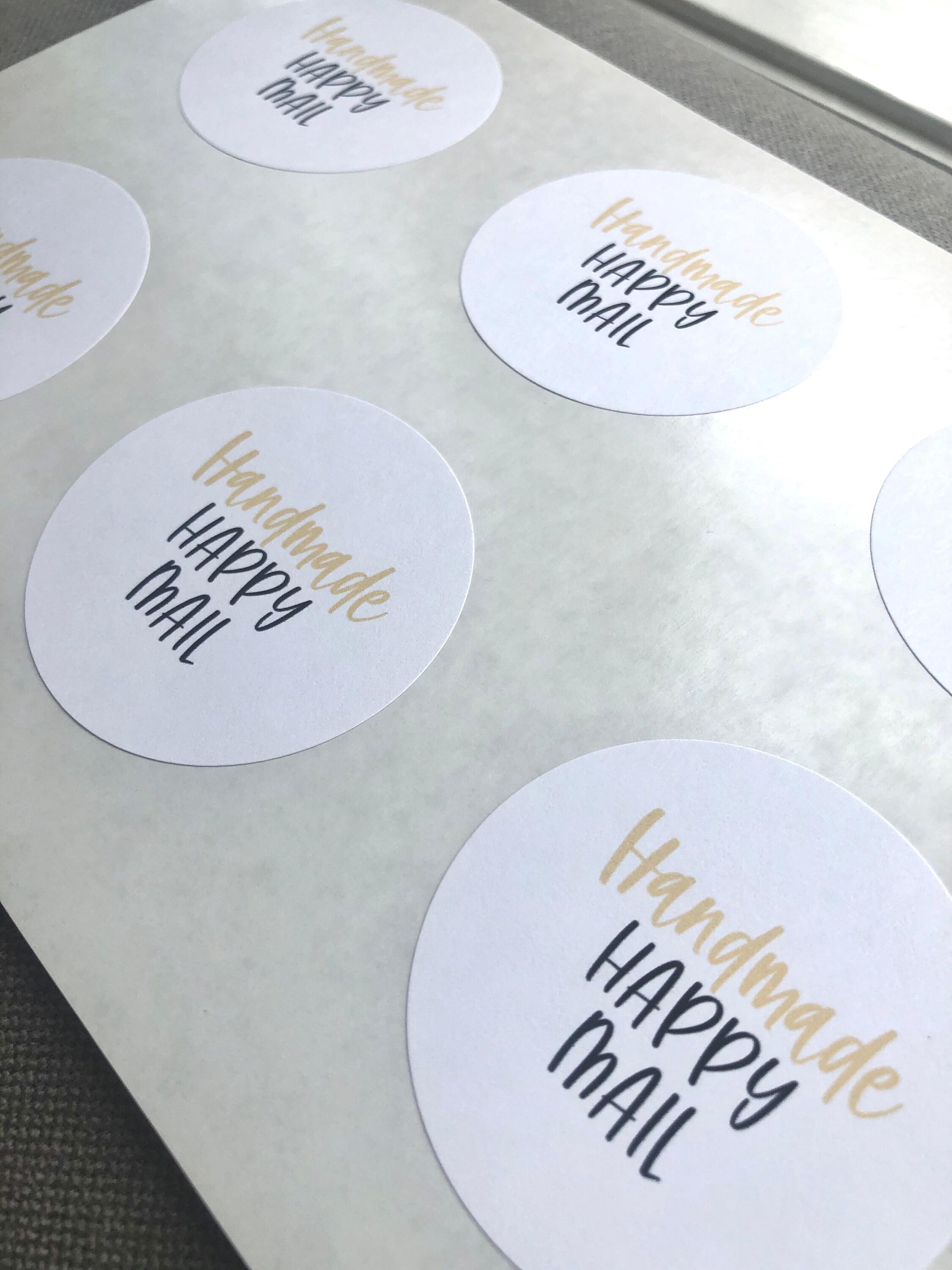 Handmade Happy Mail Sticker, Modern Sticker, Small Business Sticker ...