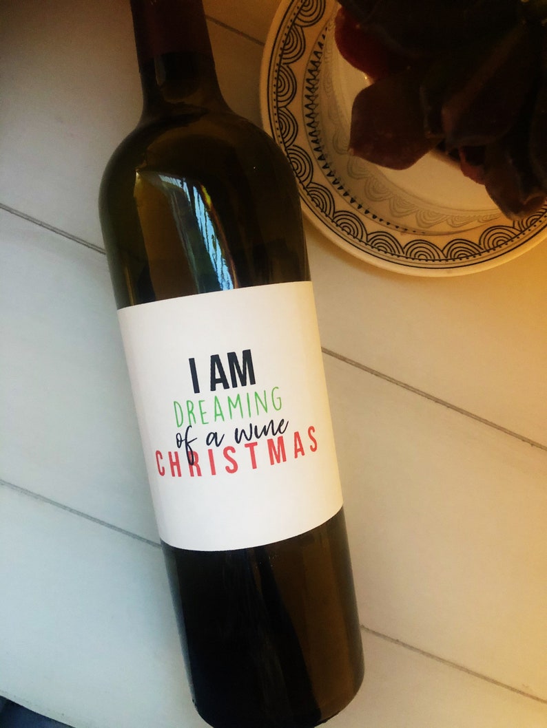 Holiday Christmas Gift Party Wine Label Holiday Wine Label Christmas Gift Wine Label Christmas Wine Label Personalized
