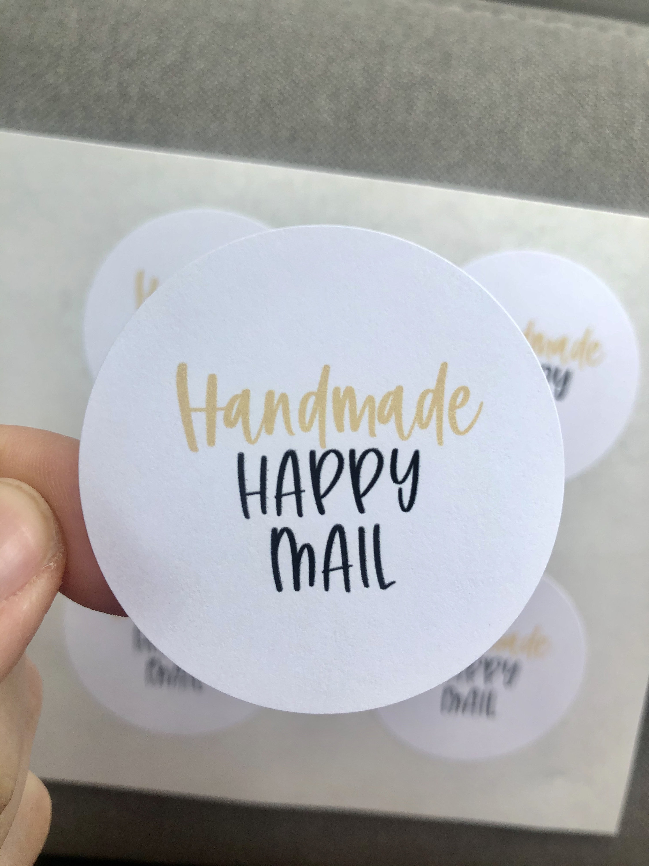 Handmade Happy Mail Sticker, Modern Sticker, Small Business Sticker ...