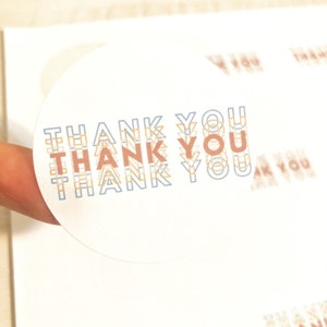 48 Thank You Stickers Envelope  stickers Business stickers Retro
