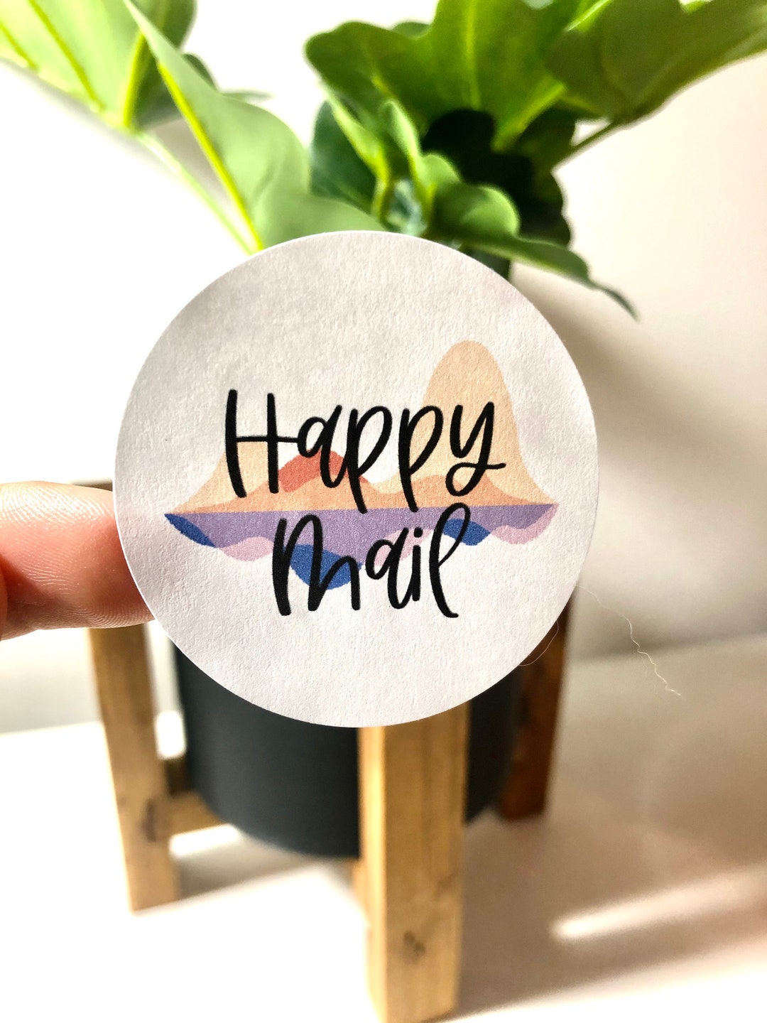 Happy Mail Sticker, Modern Sticker, Small Business Sticker, Small Shop ...