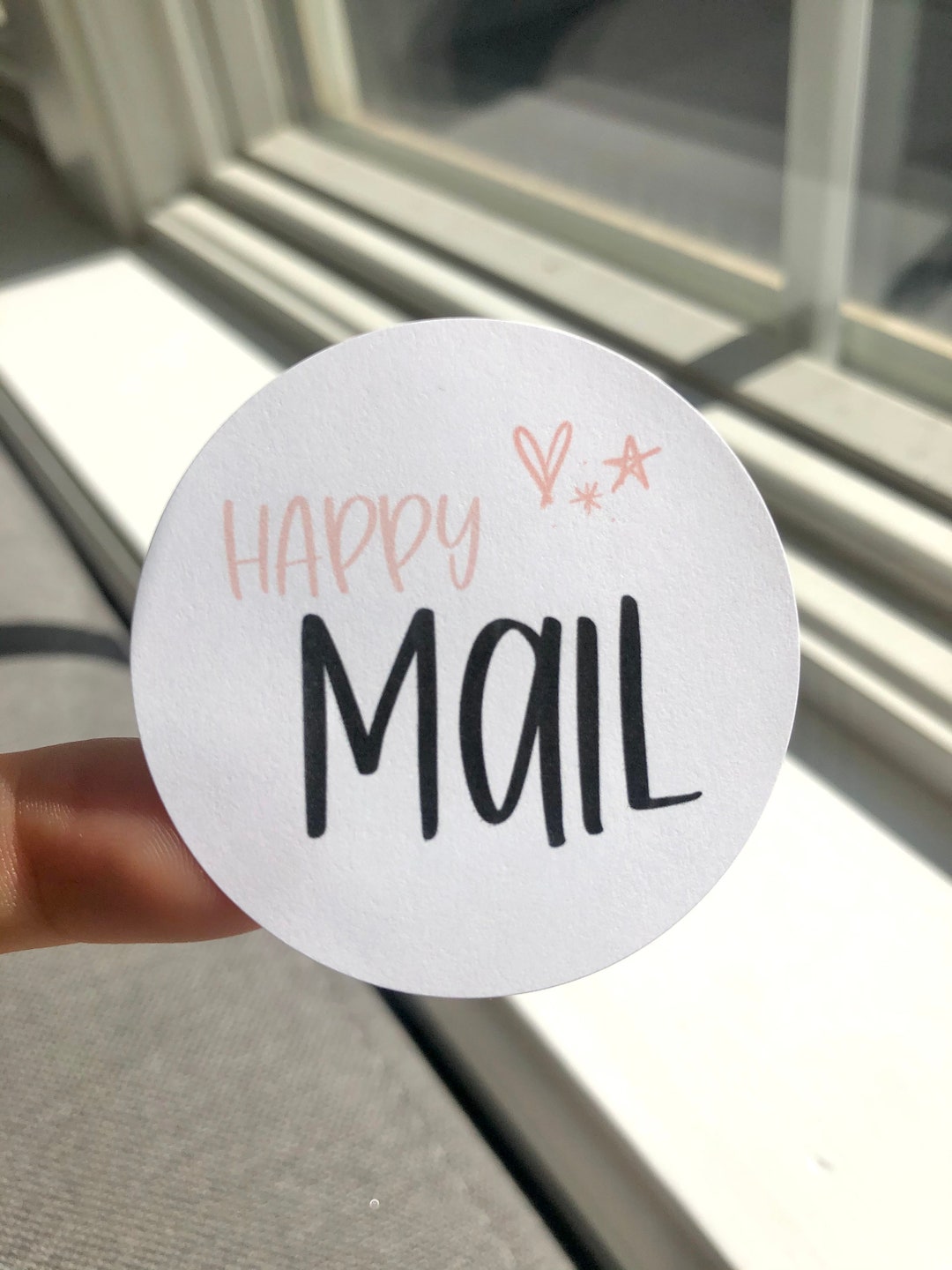 Happy Mail Sticker, Modern Sticker, Small Business Sticker, Small Shop ...