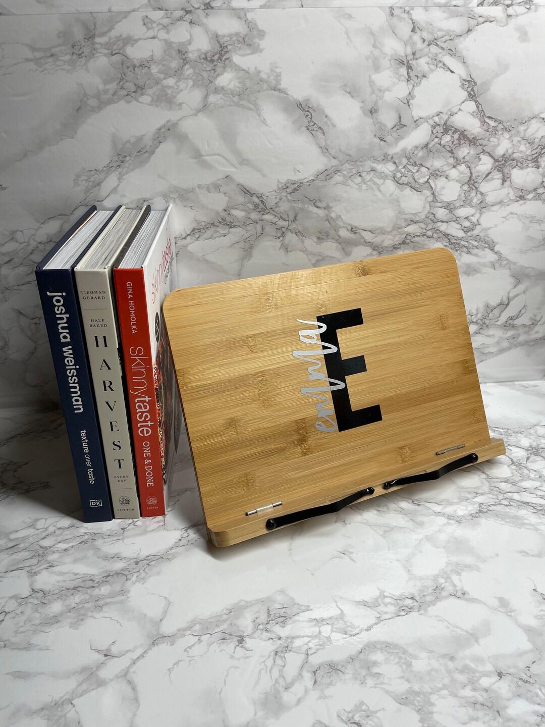 Personalized Cookbook Stand Custom Recipe Holder Etsy