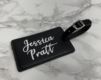 Personalized Luggage Tag - Color Black | Custom Travel Label | Suitcase Tag | Bag Tag | Weekender Bag Label | Travel Essential | Name Tag
