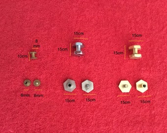 10 Vintage screws,Chicago screws,brass Chicago screws,gold silver Chicago screws,concho screws,leather craft screws,hexagon Chicago screws,