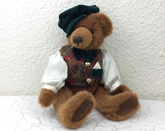 Teddy Bear Sitting 12”Long Fine Toy Co. Bearnard Non Allergenic Brown Plush Bear
