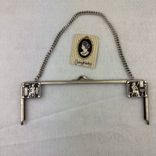 Vintage Purse Frame Silver Bag Frame Clasp Craft Notions Purse Making