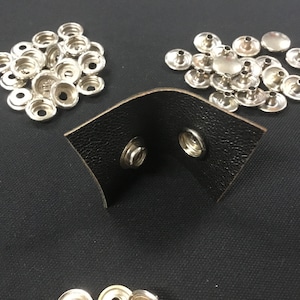 Vintage Heavy Duty Snaps Leatherwork Snaps Fasteners for leather Clothing Craft Silver