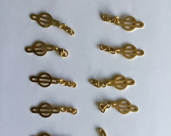 10 pcs dollar sign chain gold Metal