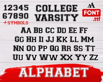 varsity font svg, college font svg, college font svg, varsity alphabet, varsity letters, sport letters, sport alphabet, college numbers svg