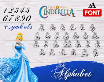 Cinderella font svg, Cinderella alphabet, Cinderella numbers, Cinderella letters, decal, stencil, vinyl, download